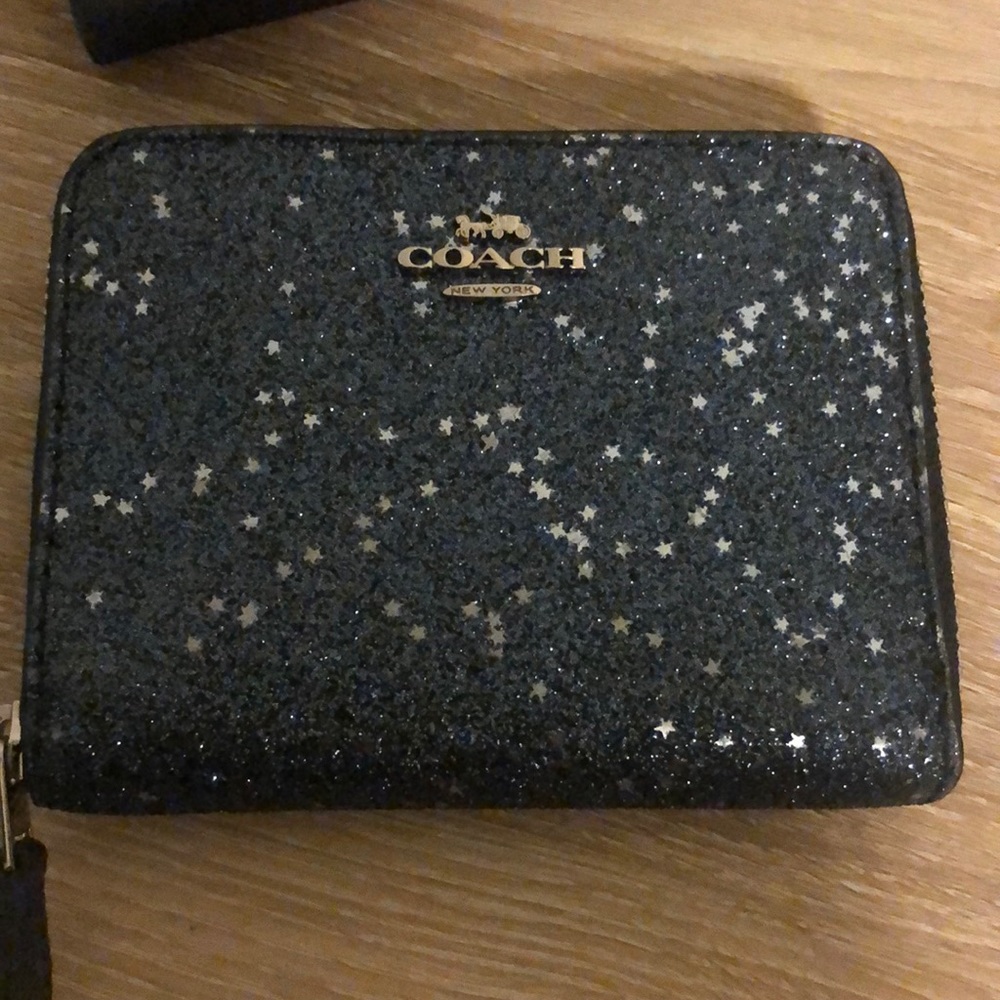 Coach Boxed Star Glitter Zip Around Wallet